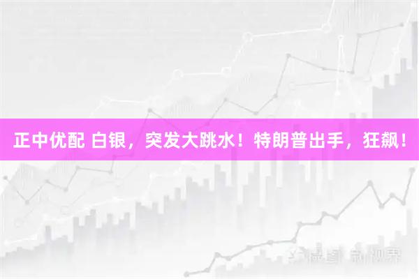 正中优配 白银，突发大跳水！特朗普出手，狂飙！